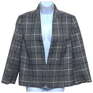 Black Label by Evan Picone Plaid Blazer Womens 12 Professional Academic Office